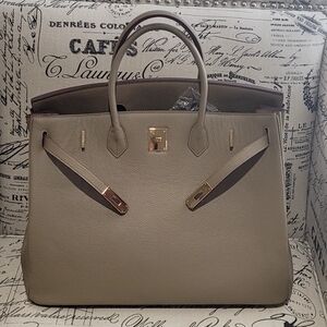 Wirkin Style Elegant Taupe Leather Handbag